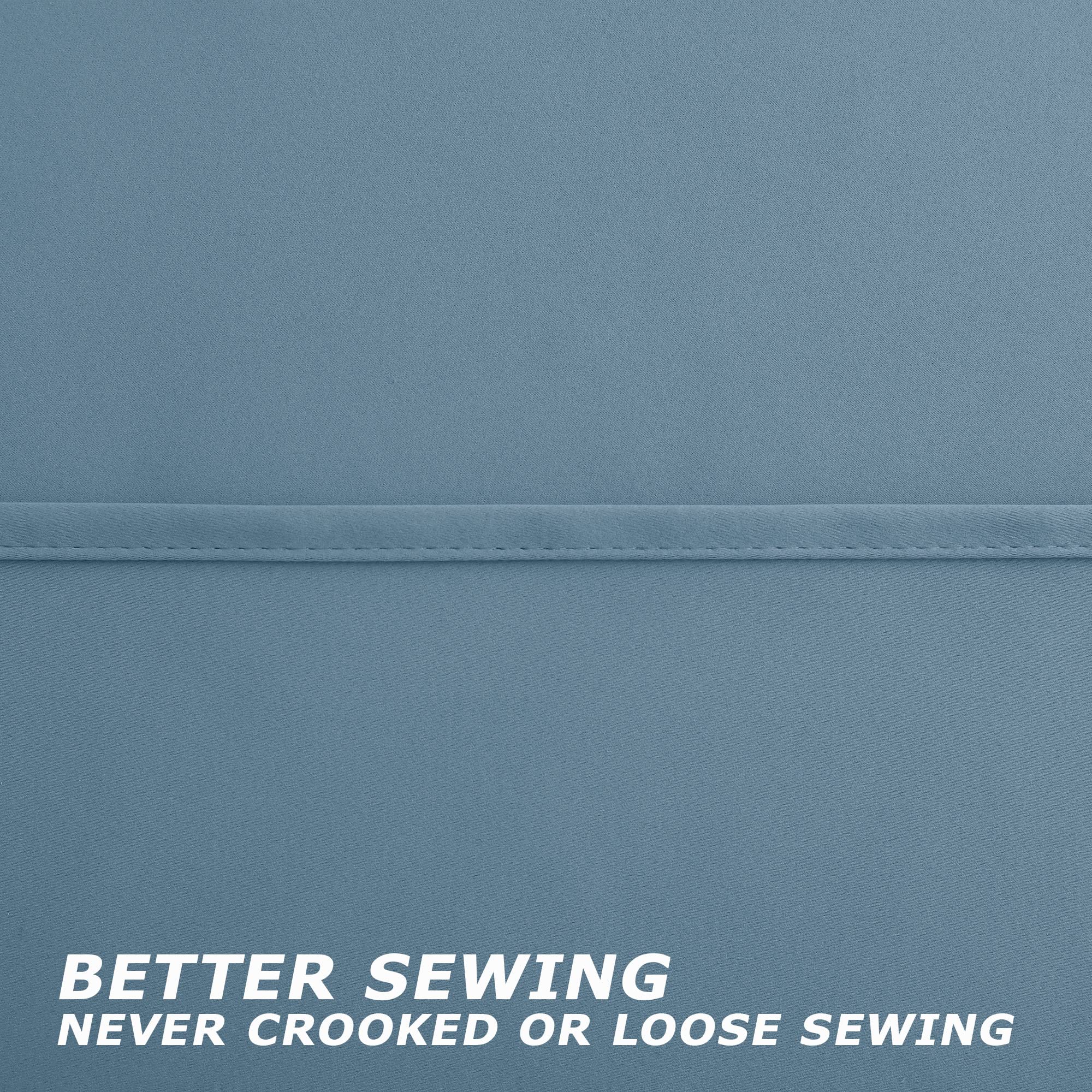 Koufall Blue Blackout Curtains 96 Inches Long For Living Room,Grommet Thermal Room Darkening Curtain For Bedroom 96 In Length 2 Panel Set,Dusty Grey Blue