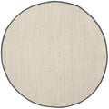 SAFAVIEH Natural Fiber Collection 6 Round Marble / Dark Grey NF143D Border Sisal Area Rug