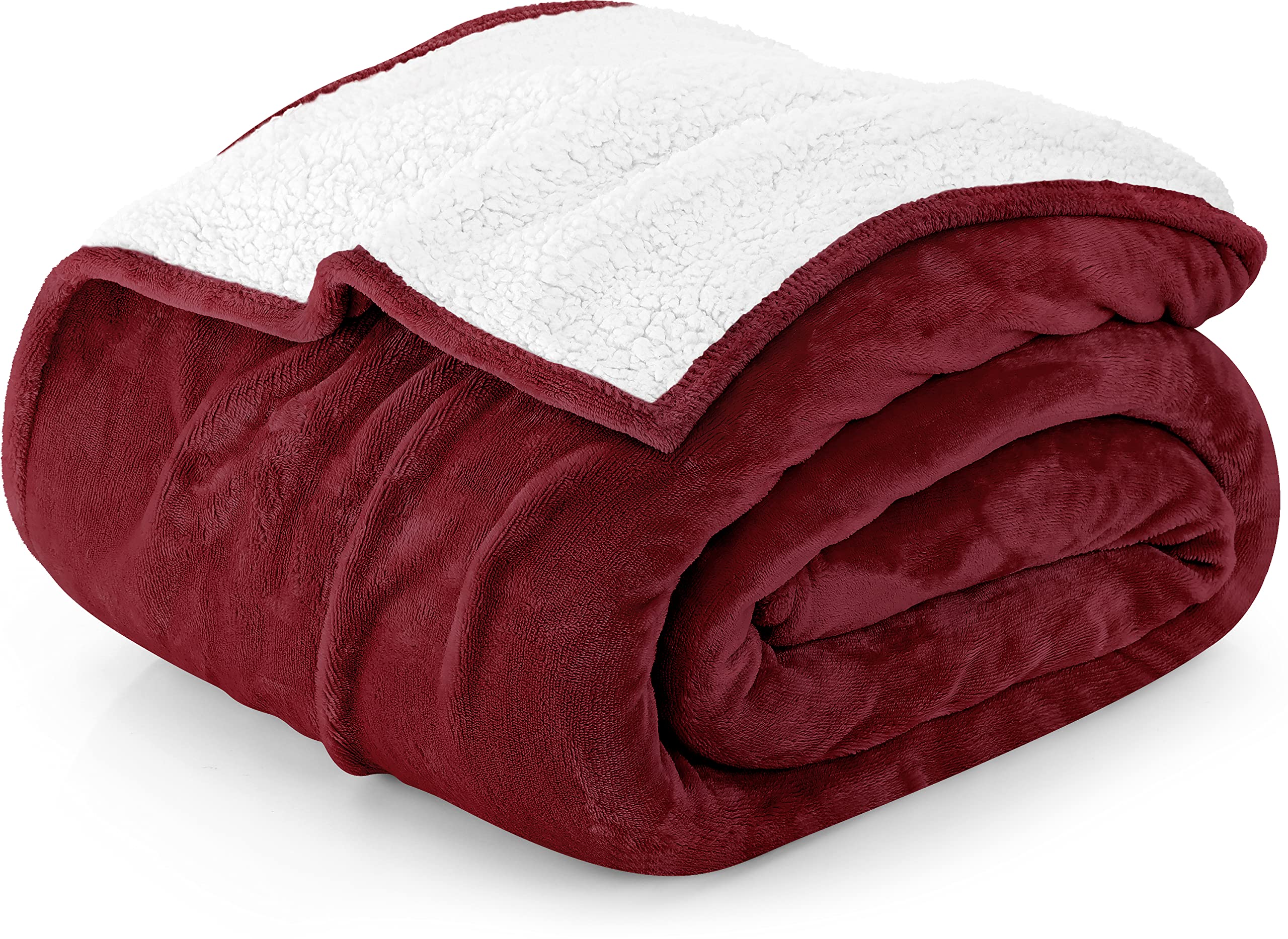 Utopia Bedding Sherpa Blanket Twin Size [Red, 90X66 Inches] - 480Gsm Thick Warm Plush Fleece Reversible Blanket For Bed, Sofa, C