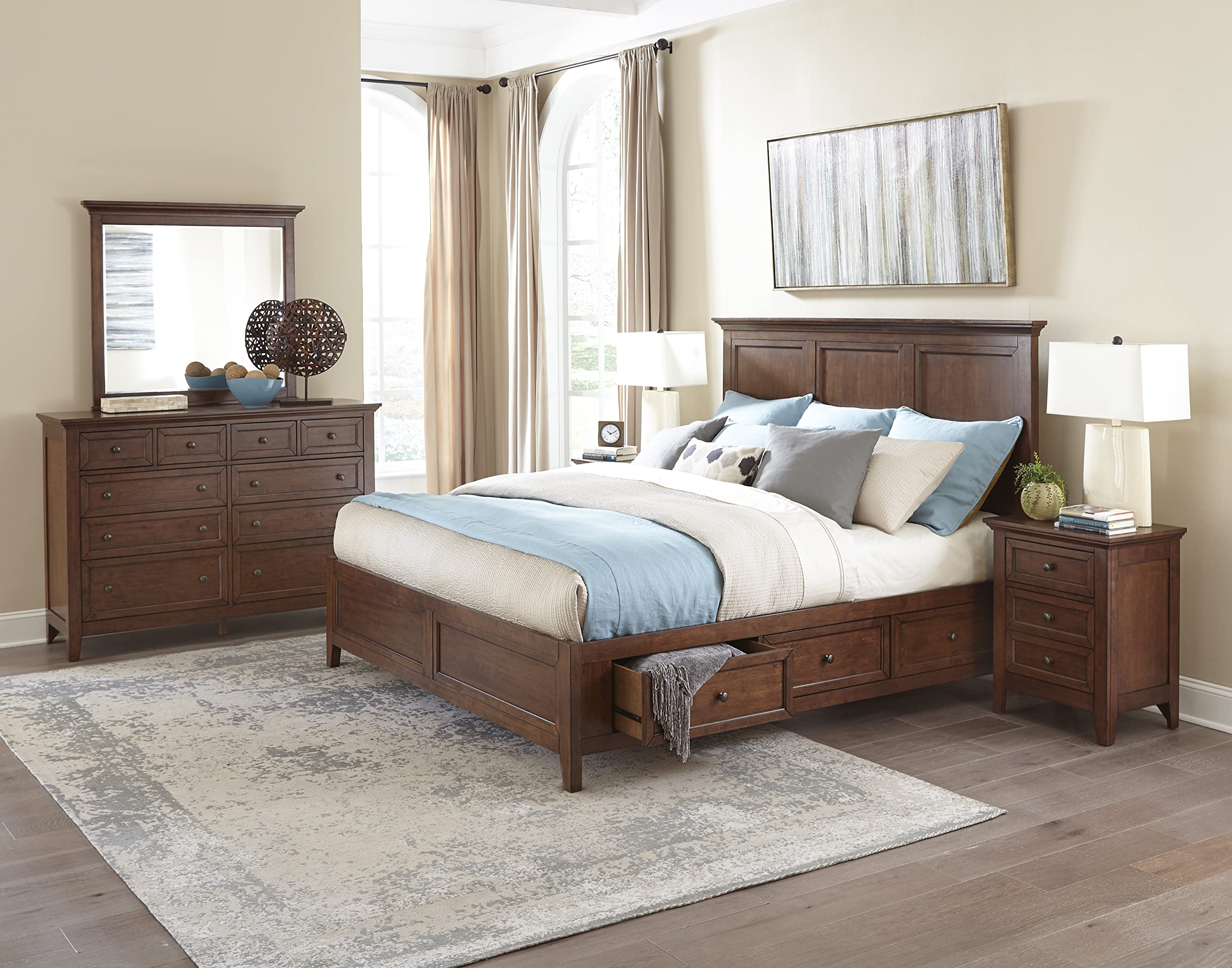 Intercon San Mateo Nightstand with 3 Drawers, Tuscan Bedside Tables
