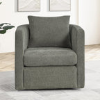 Comfort Pointe Sheldon Dark Gray Fabric Swivel Barrel Accent Chair
