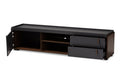 Baxton Studio Rikke Modern and Contemporary TwoTone Gray and Walnut Finished Wood 2Drawer TV Stand