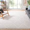 SAFAVIEH Marrakech Collection Area Rug - 8 x 10, Beige, Moroccan Boho Tribal Tassel Design, Non-Shedding & Easy Care, Ideal fo