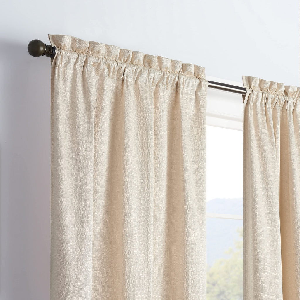 Eclipse Canova Thermal Insulated Single Panel Rod Pocket Darkening Curtains For Living Room, 42 In X 84 In, Ivory