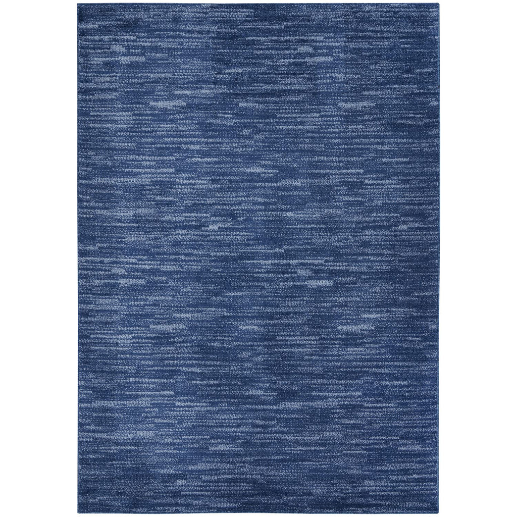 Nourison Essentials Indoor/Outdoor Navy Blue 5' X 7' Area Rug, Easy Cleaning, Non Shedding, Bed Room, Living Room, Dining Room,