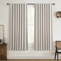 QJmydeco 48 Inch Curtains Sunblock Curtains for Bedroom 2 Panel Sets, Total Blackout Insulated Opaque Curtain for Summer Heat Dr