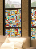 Artscape Montage | Window Privacy Film Stained Glass Pattern | Non-Adhesive & UV Protection | Easy to Apply & Removable | 24 x 3