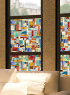 Artscape Montage | Window Privacy Film Stained Glass Pattern | Non-Adhesive & UV Protection | Easy to Apply & Removable | 24 x 3