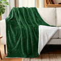 Pavilia Emerald Green Sherpa Fleece Throw Blanket For Couch, Soft Plush Fuzzy Blankets, Fluffy Flannel Sherpa Blanket For Sofa,