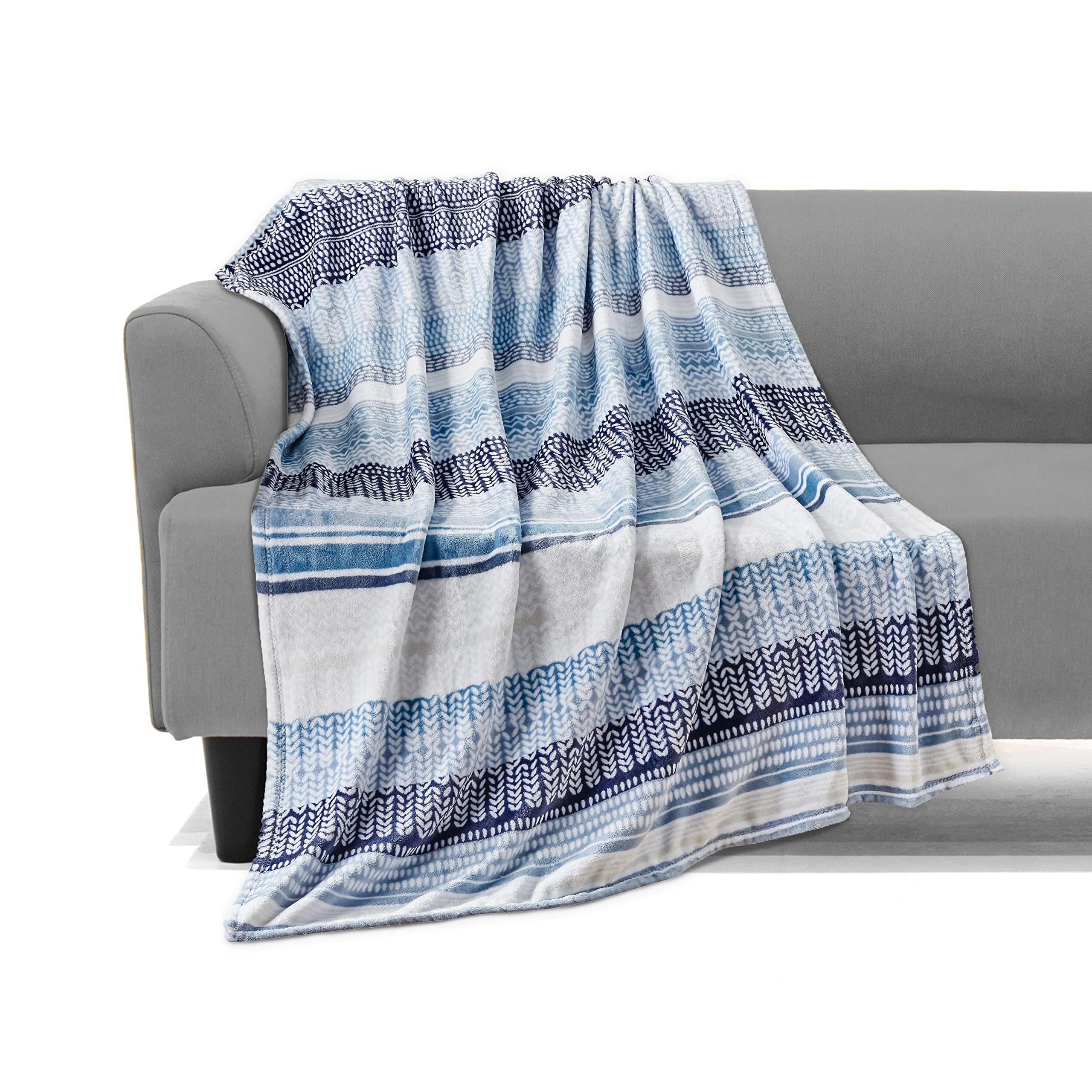 Elegant Comfort Lightweight Printed Throw Blanket- All Season, Ultra Soft, Cozy and Plush- Decorative Throw Blankets, Perfect fo
