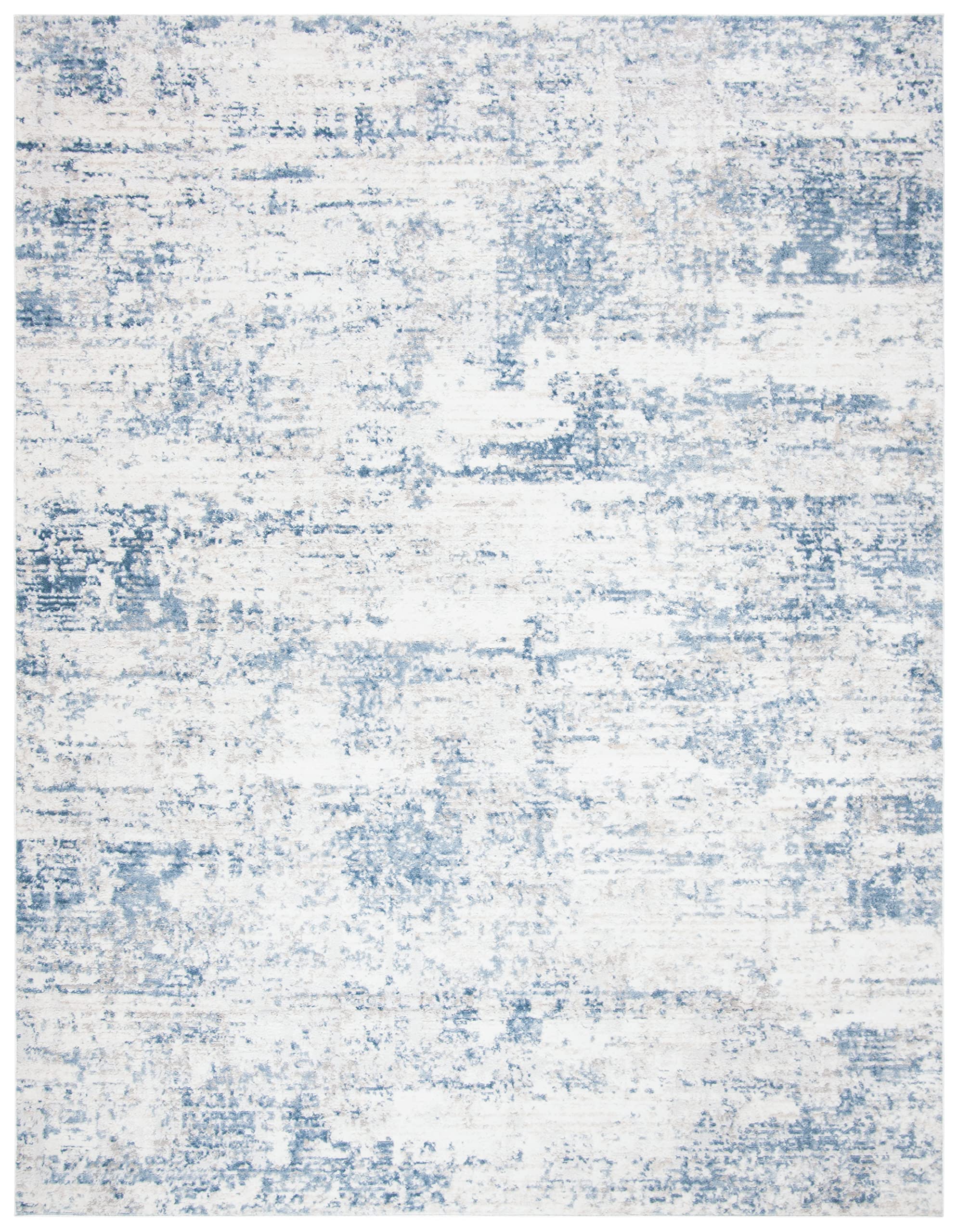 Safavieh Amelia Collection Area Rug - 9' X 12', Ivory & Blue, Modern Abstract Design, Non-Shedding & Easy Care, Ideal For High T