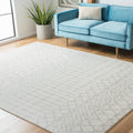 SAFAVIEH Tulum Collection 5 Square Ivory/Light Grey TUL270D Moroccan Boho Distressed Non-Shedding Living Room Bedroom Area Rug
