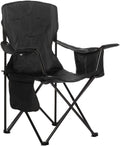 Amazon Basics Folding Camp Chair, Padded, Black, Large