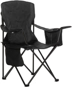 Amazon Basics Folding Camp Chair, Padded, Black, Large