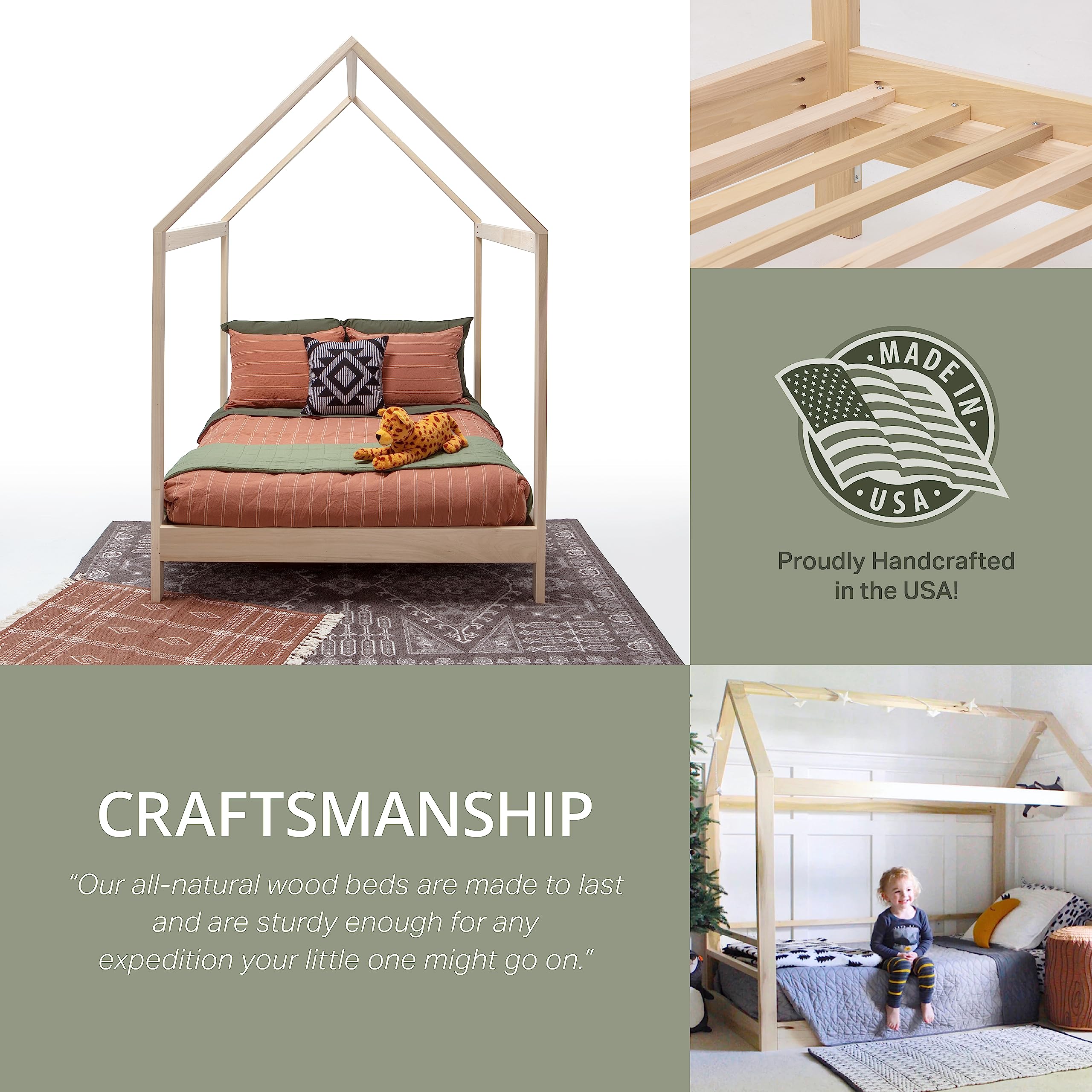 American Furniture Classics Model Full SR Full Size House Bed with Raised Base