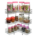 Wrolavi L Corner Shape Stand, 3Tier Stainless Steel Multipurpose Storage Rack For Storage In Kitchen/Living Room/Bathroom. (3 L