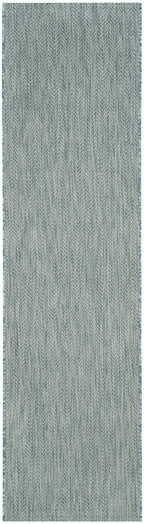 Safavieh Courtyard Collection 2'3' X 14' Aqua/Grey Cy8022 Indoor/ Outdoor Patio Backyard Mudroom Runner Rug