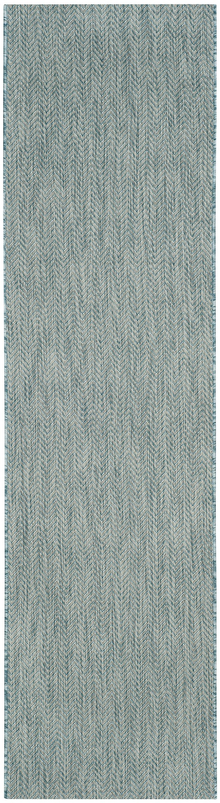 Safavieh Courtyard Collection 2'3' X 14' Aqua/Grey Cy8022 Indoor/ Outdoor Patio Backyard Mudroom Runner Rug