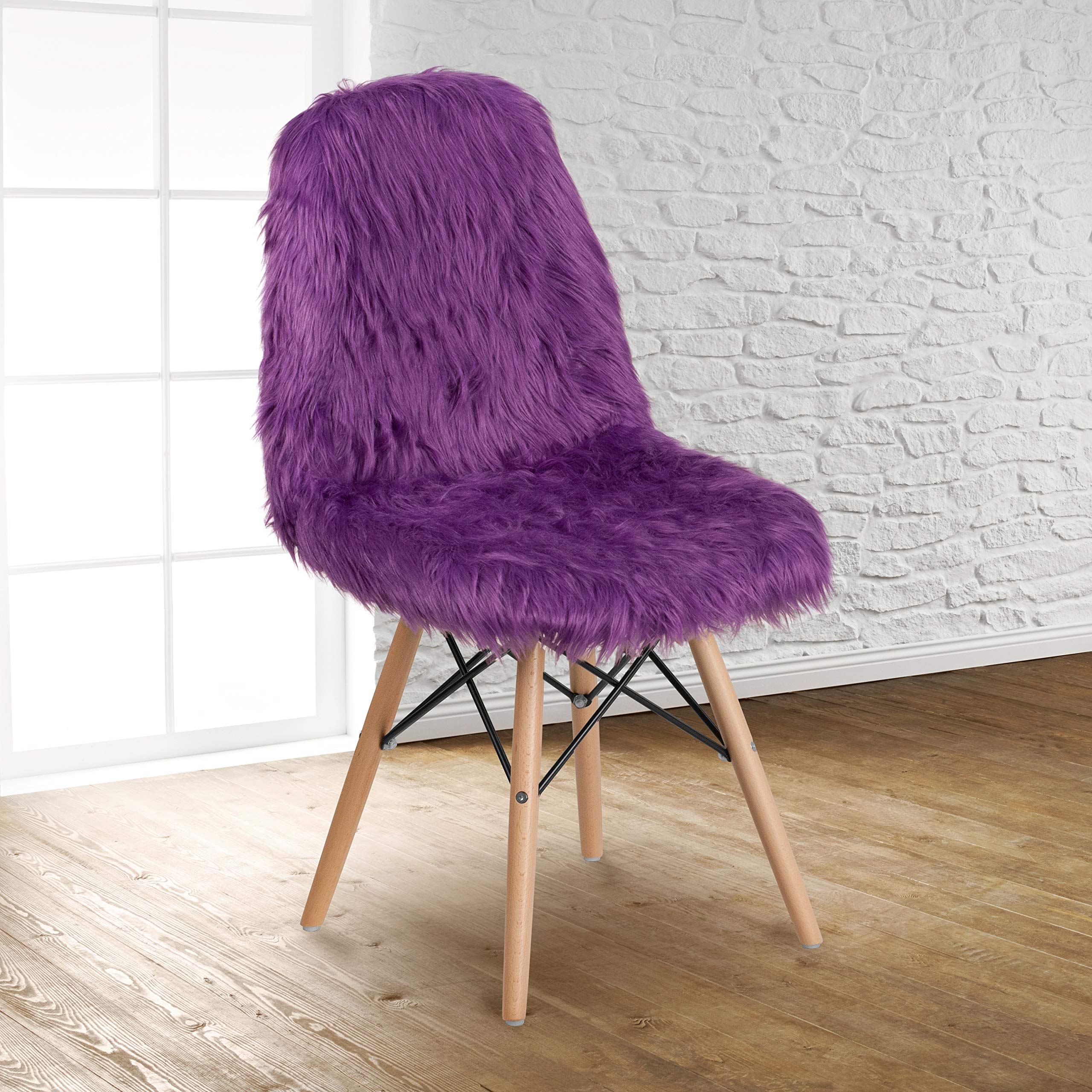 Flash Furniture Dinings, 1 Pack, Sponge, Fabric, Steel, Beechwood, Purple