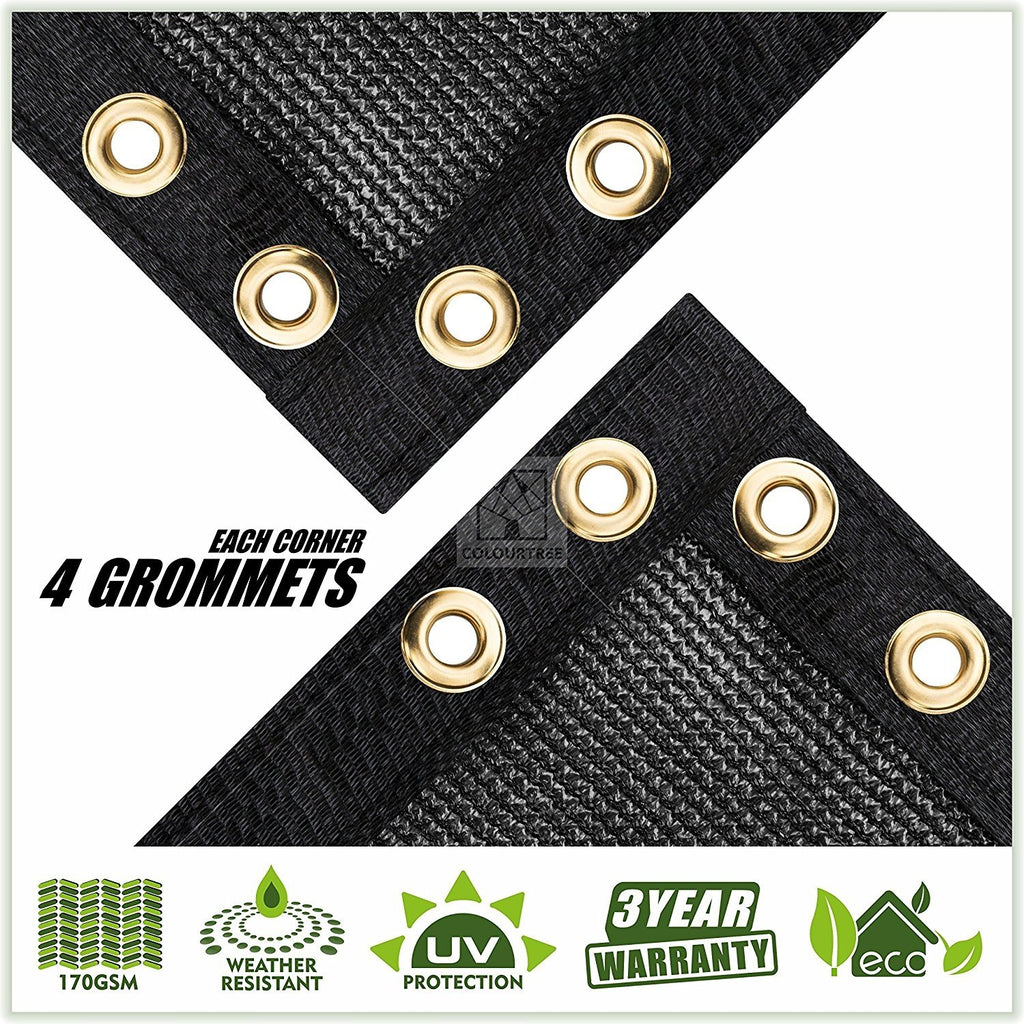 Colourtree Customized Size Fence Screen Privacy Screen Black 6' X 51' - Commercial Grade 170 Gsm - Heavy Duty - 3 Years Warranty - Cable Zip Ties Included