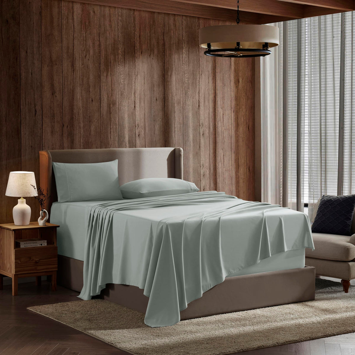 Nestl Sheet Set - 4 Piece Hotel Luxury, Deep Pocket, Extra Soft, Breathable And Cooling, Sage Green For Full Xl Size Mattress