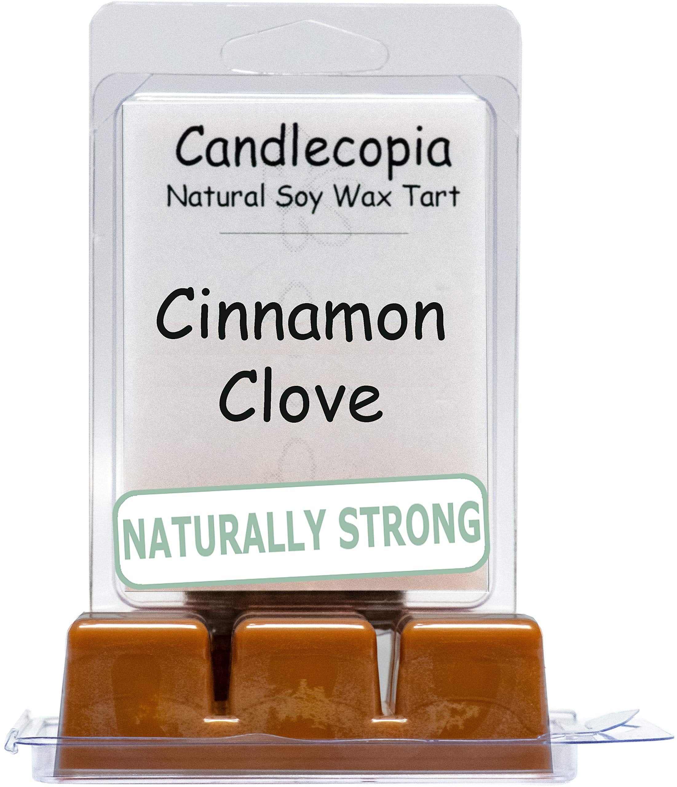 Candlecopia Cinnamon Clove Strongly Scented Hand Poured Vegan Wax Melts, 12 Scented Wax Cubes, 6.4 Ounces in 2 x 6-Packs