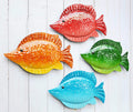 ShabbyDecor Coastal Ocean Sea Metal Fish Hanging Wall Art Decor for Living Room Bedroom Bathroom Guest Room Pool Wall Decor set 
