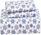 Ruvanti Flannel Sheets Twin Size - 100% Cotton Double Brushed Twin Sheets Set, Deep Pockets 16 Inches, All Seasons Breathable &