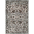 Modway Hana Distressed Vintage Floral Lattice 5X8 Area Rug In Silver Blue, Beige And Brown