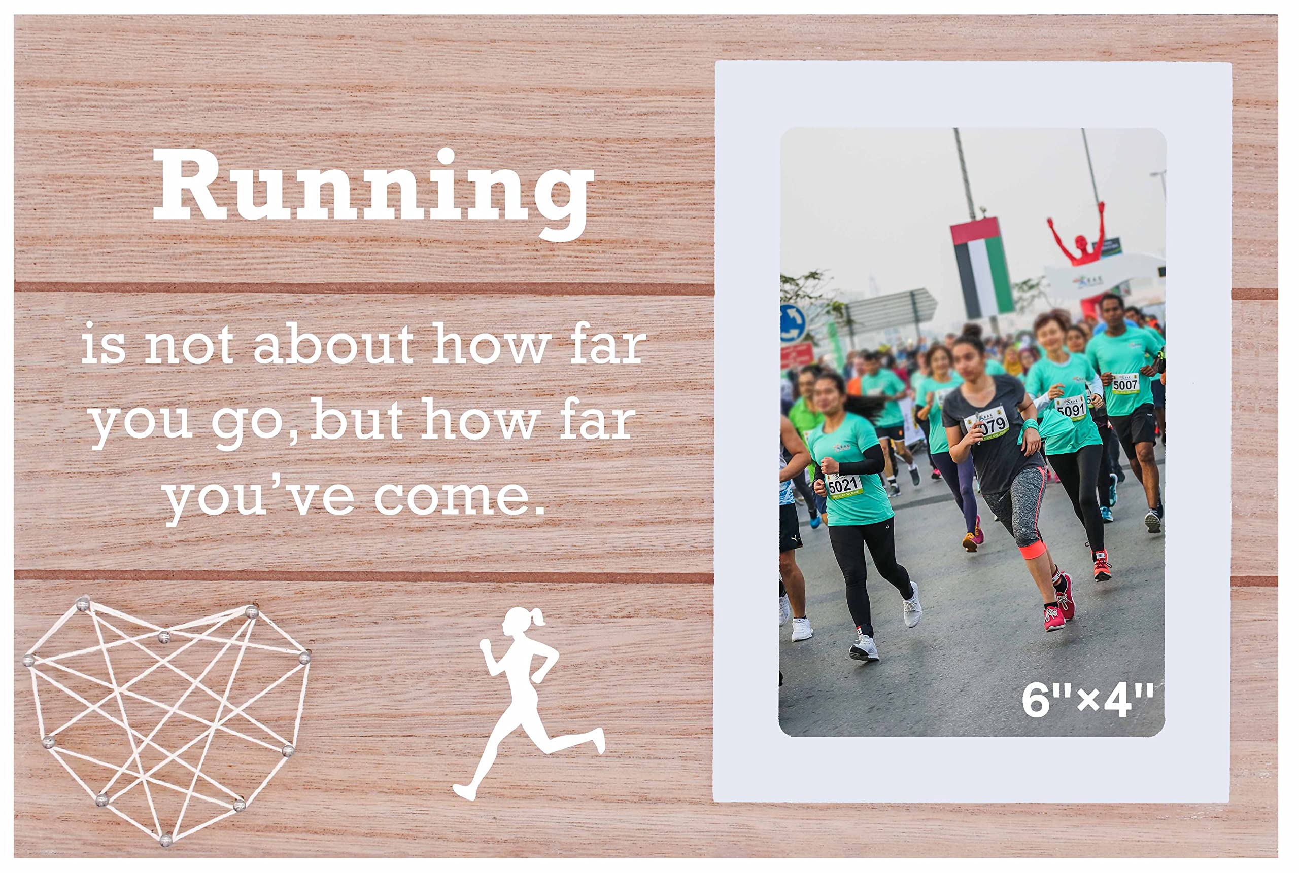 Running Picture Frame-Photo Frame Gift for Runner-Marathon-Half Marathon-10K, 5K Running Gifts-Running is Not About How Far You 