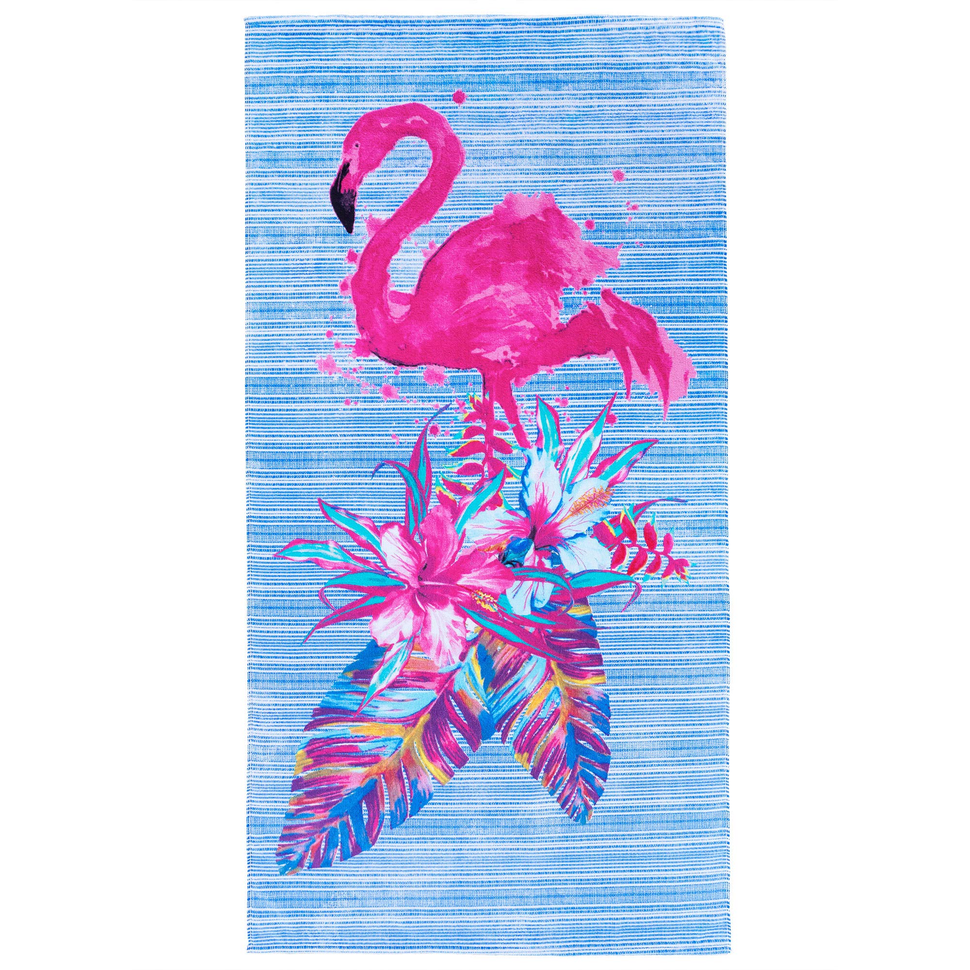 Softerry Flamingo Beach Towel 30 X 60 Inches 100% Cotton (Pink Flamingo, 30'' X 60'')