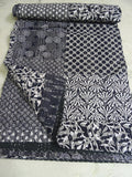 SophiaArt Indian Kantha Suzani Print Quilt Vintage Hand Block Printed Kantha Quilt, Patchwork Cotton Bedspread, Made (Multi)