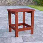 Flash Furniture Charlestown Tiered Commercial Poly Resin Adirondack Side Table - Red - All-Weather - Indoor/Outdoor