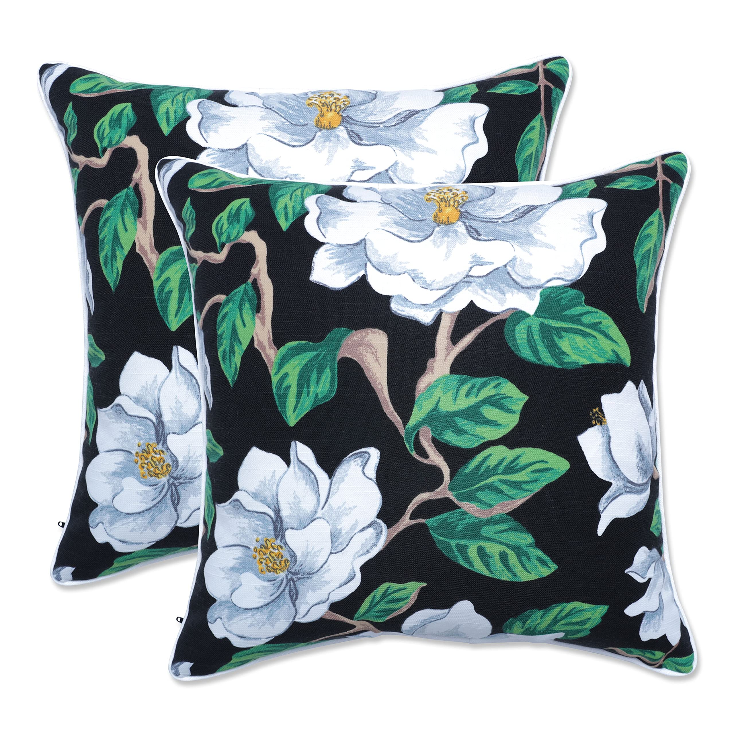 Pillow Perfect Floral Indoor/Outdoor Accent Throw Pillow, Plush Fill, Weather, And Fade Resistant, Large Throw - 18.5' X 18.5'