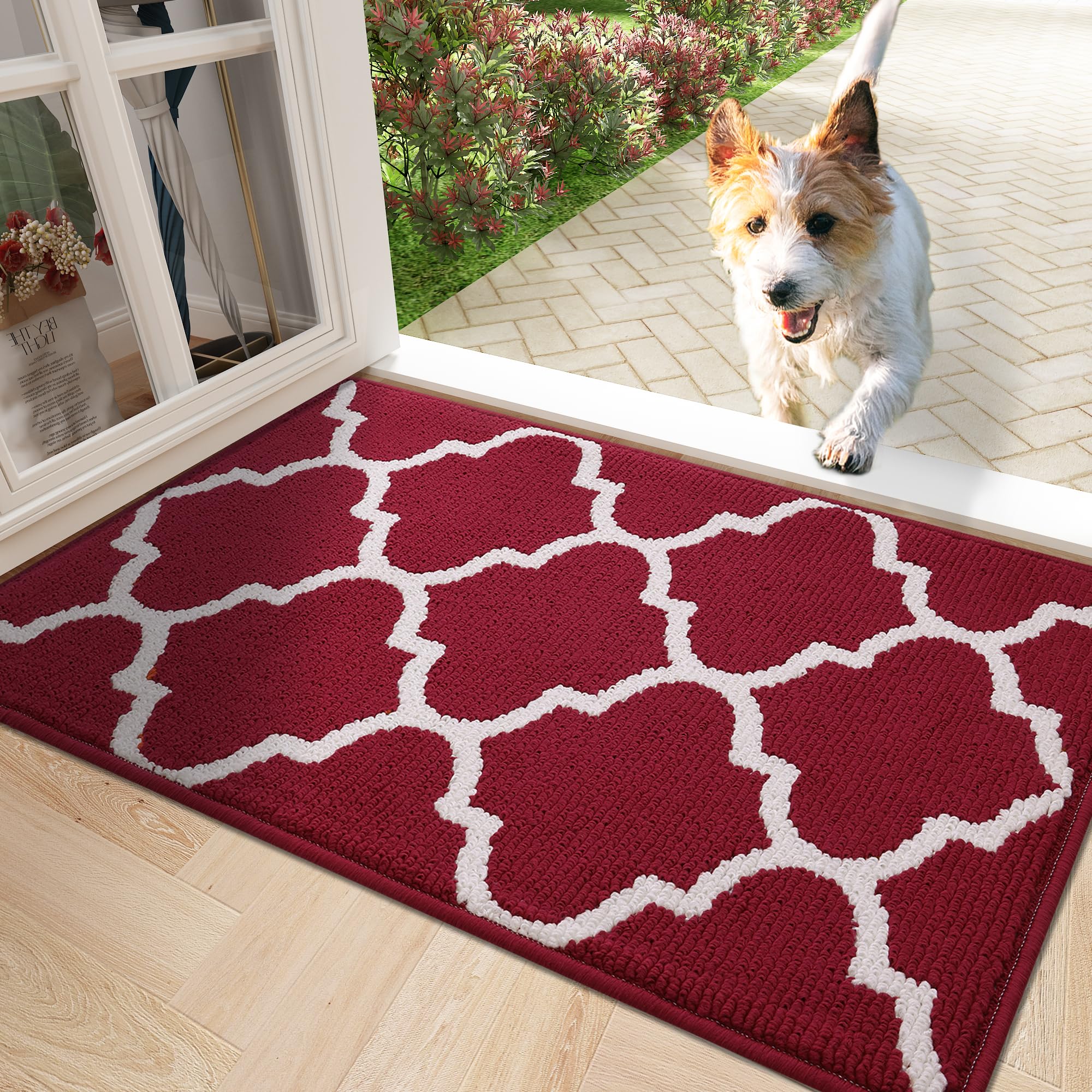 Olanly Indoor Door Mat, 30X17, Non-Slip Absorbent Resist Dirt Entrance Mat, Washable Low-Profile Inside Floor Mat Doormats For E