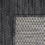 Solid Outdoor Rug For Patio Or Balcony Weatherproof In Mottled Anthracite, Size: 5'3' X 7'3'