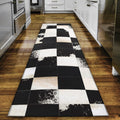 Dalyn Rugs Durango Patchwork Faux Cowhide Ss10 Midnight 2'3" X 10'