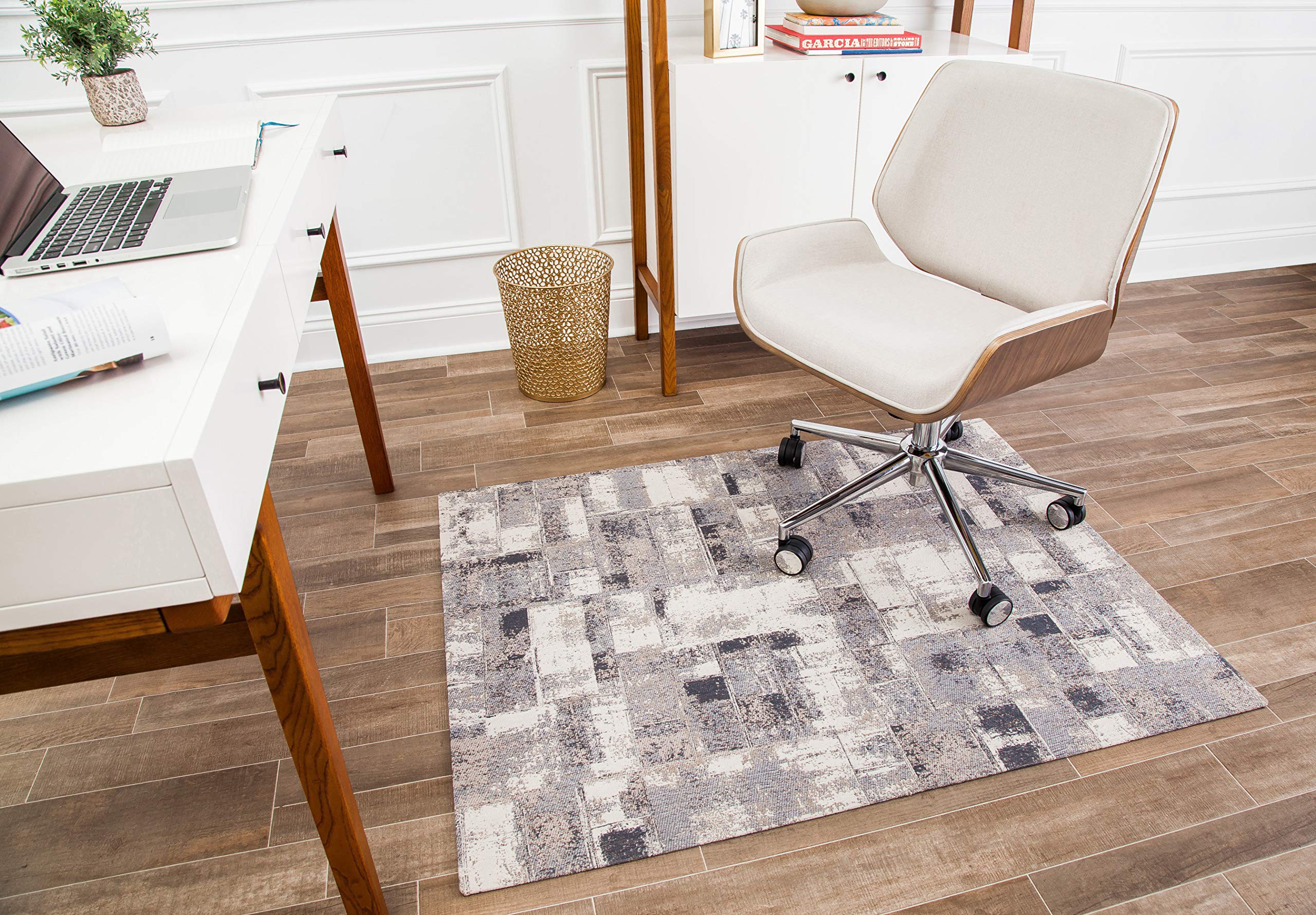 Anji Mountain Rug'D Chairmat Carpet Desk Mat-Jacquard Woven Top, Anti-Slip Backing For Low Pile Carpets & Hard Surfaces - Office