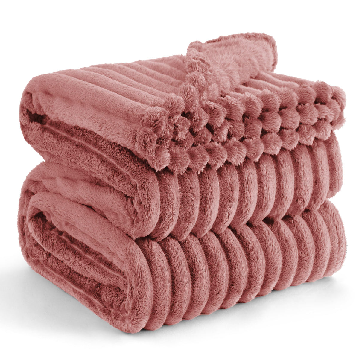 Bedsure Brick Dust Fleece Queen Blanket For Couch - Super Soft Cozy Blankets For Women, Cute Small Blanket For Girls, 90X90 Inch