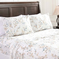 Chanasya Premium Traditional Floral Printed Elegant Patterned Twin Bed Sheet Set 3-Piece - 1 Flat Sheet 1 Fitted Sheet And 1 Pil