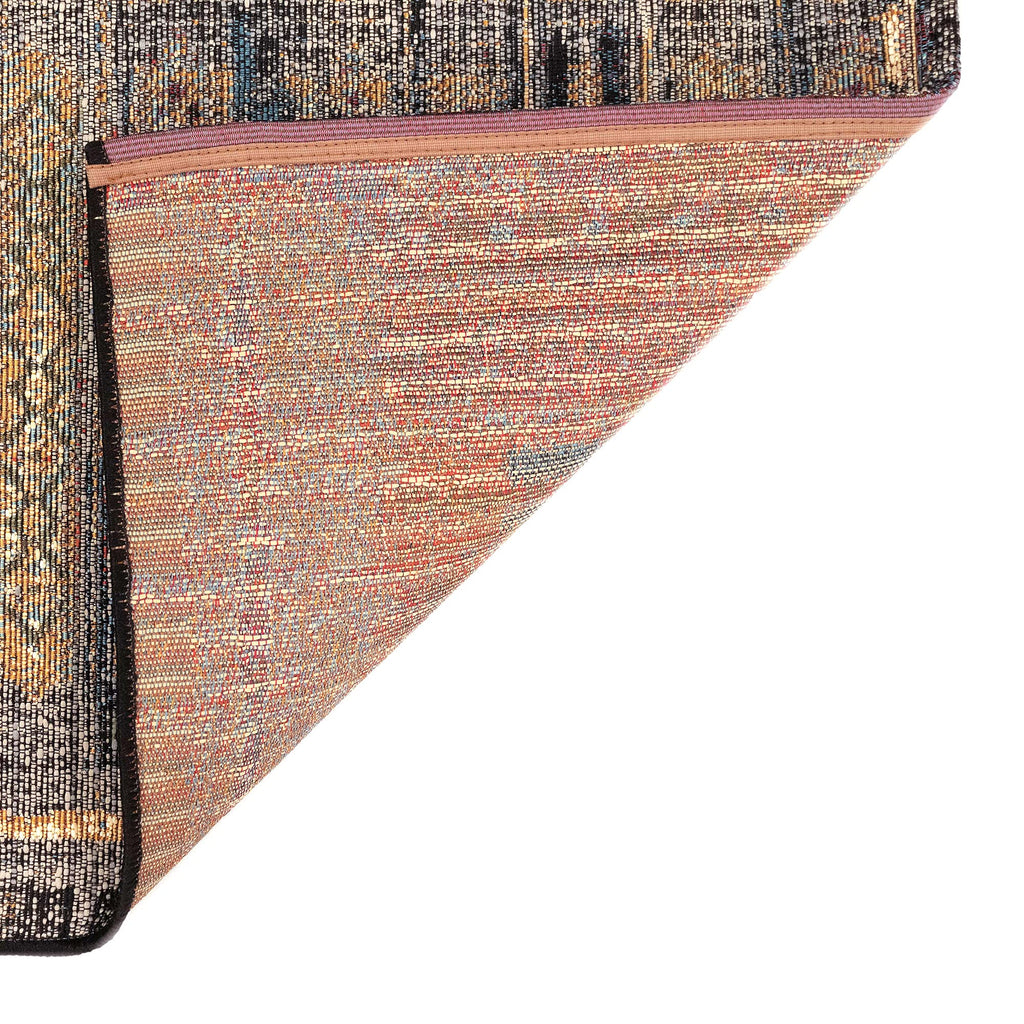 Liora Manne Marina Low Profile Durable Indoor/Outdoor Woven Rug- Tribal Stripe Black 4'10' X 7'6'