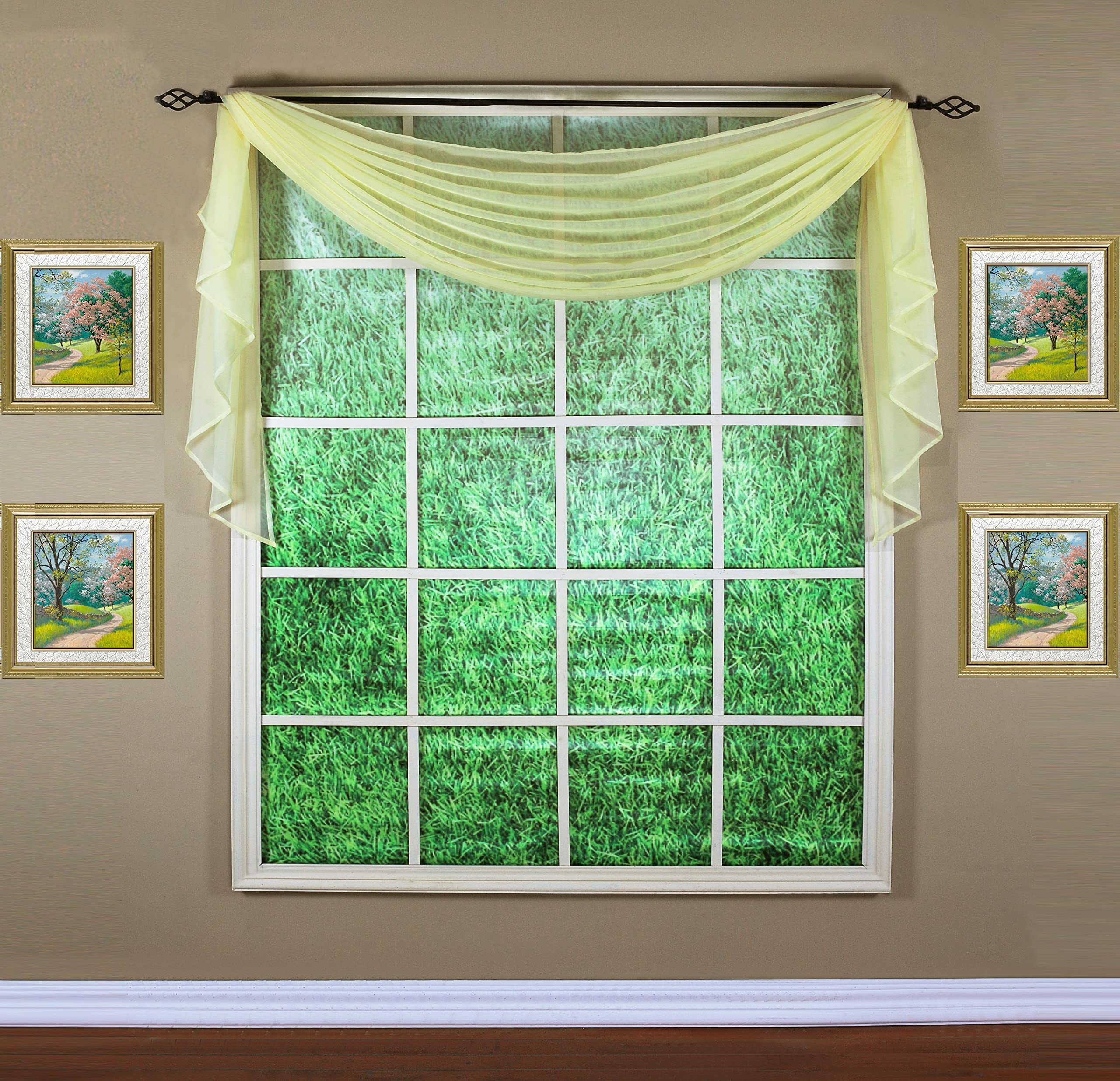 Today'S Curtain Emelia Original Voile Scarf 144', Yellow, 45' W X 144' L