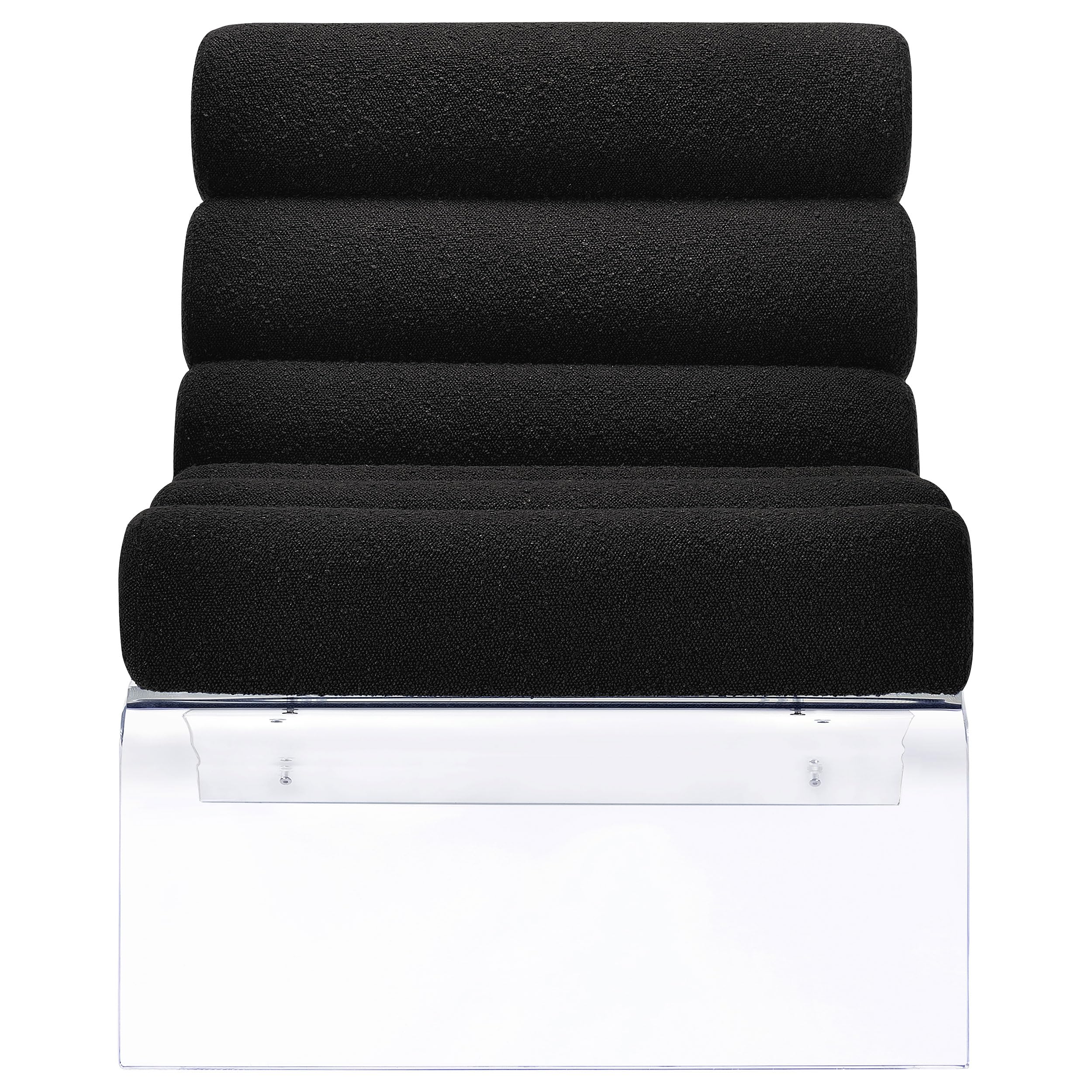 Coaster Home Furnishings Serreta Boucle Upholstered Armless Accent Chair with Clear Acrylic Frame Black