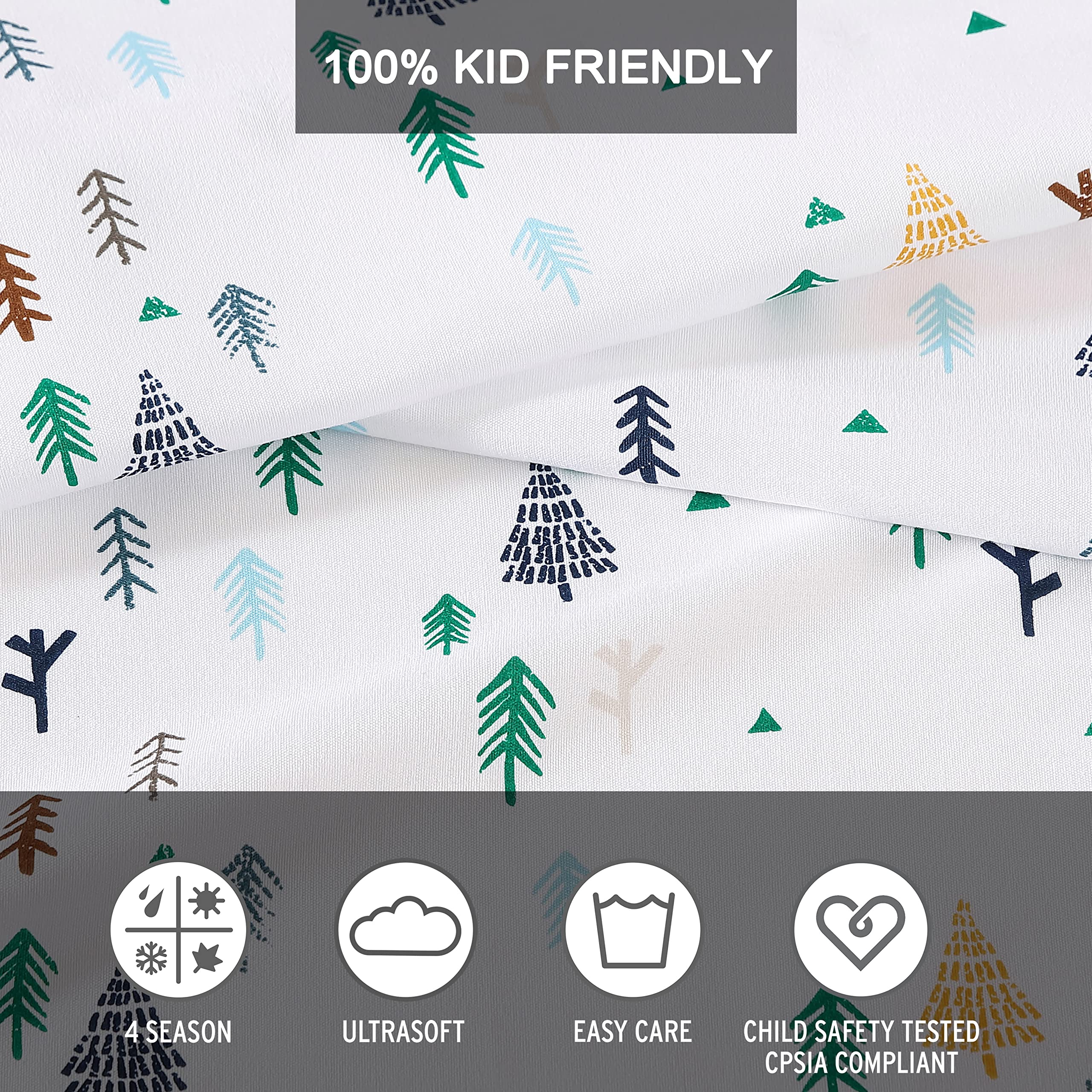 Eddie Bauer Kids - Queen Sheets, Stain Resistant Kids Bedding, Ideal For Toddler Bedding Set (Dreamland Green, Queen)