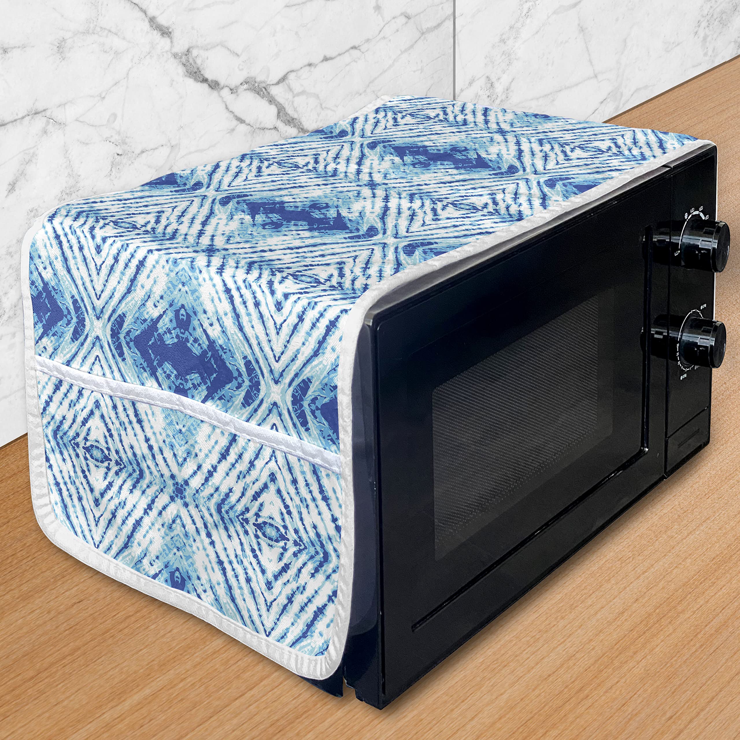 Ambesonne Psychedelic Microwave Oven Cover, Grunge Style Hippie Eastern Like Indonesian Folk Effect Design, Water Resistant Orga