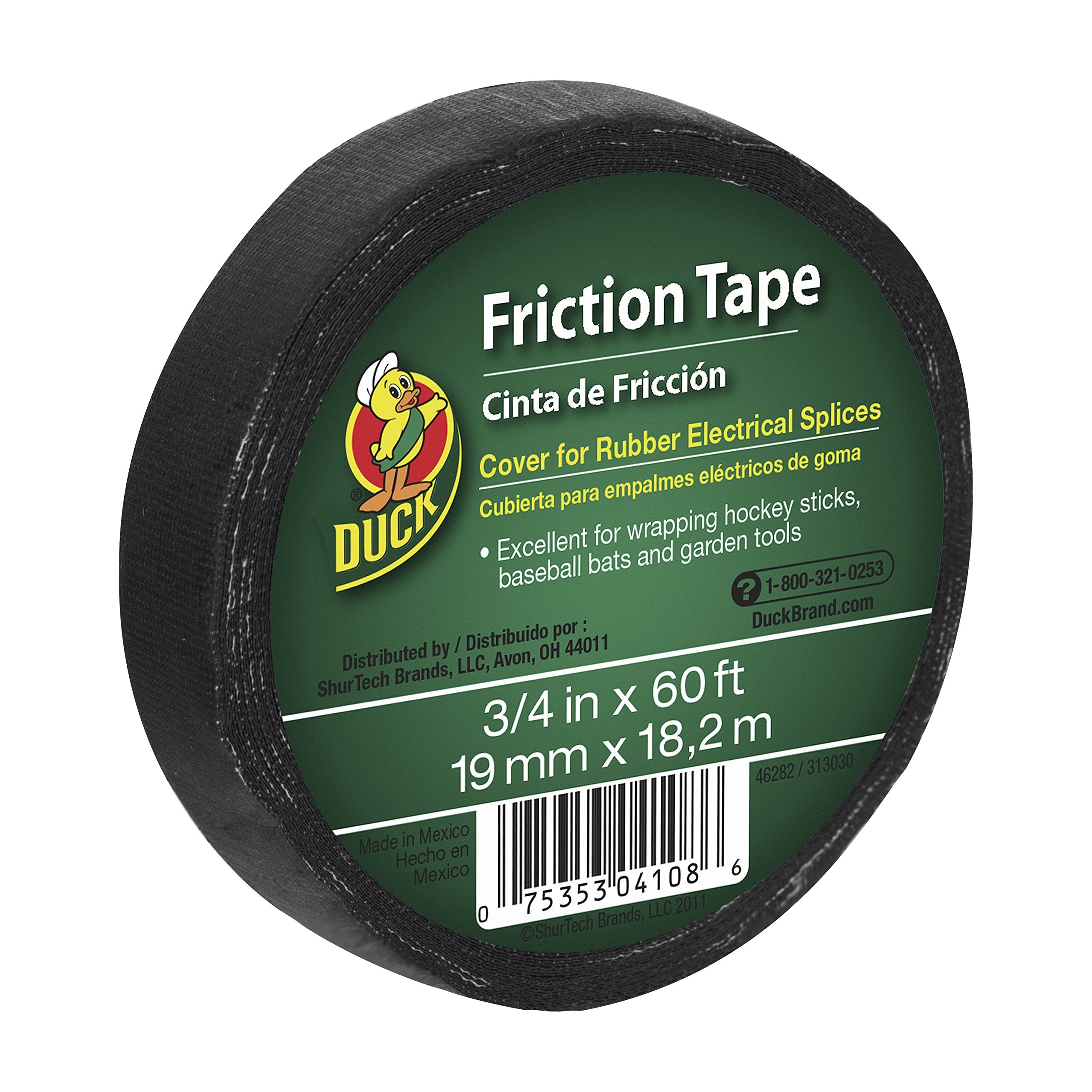 Duck Brand 393150 Friction Tape, 3/4-Inch X 60 Feet, Black (Pack Of 12)