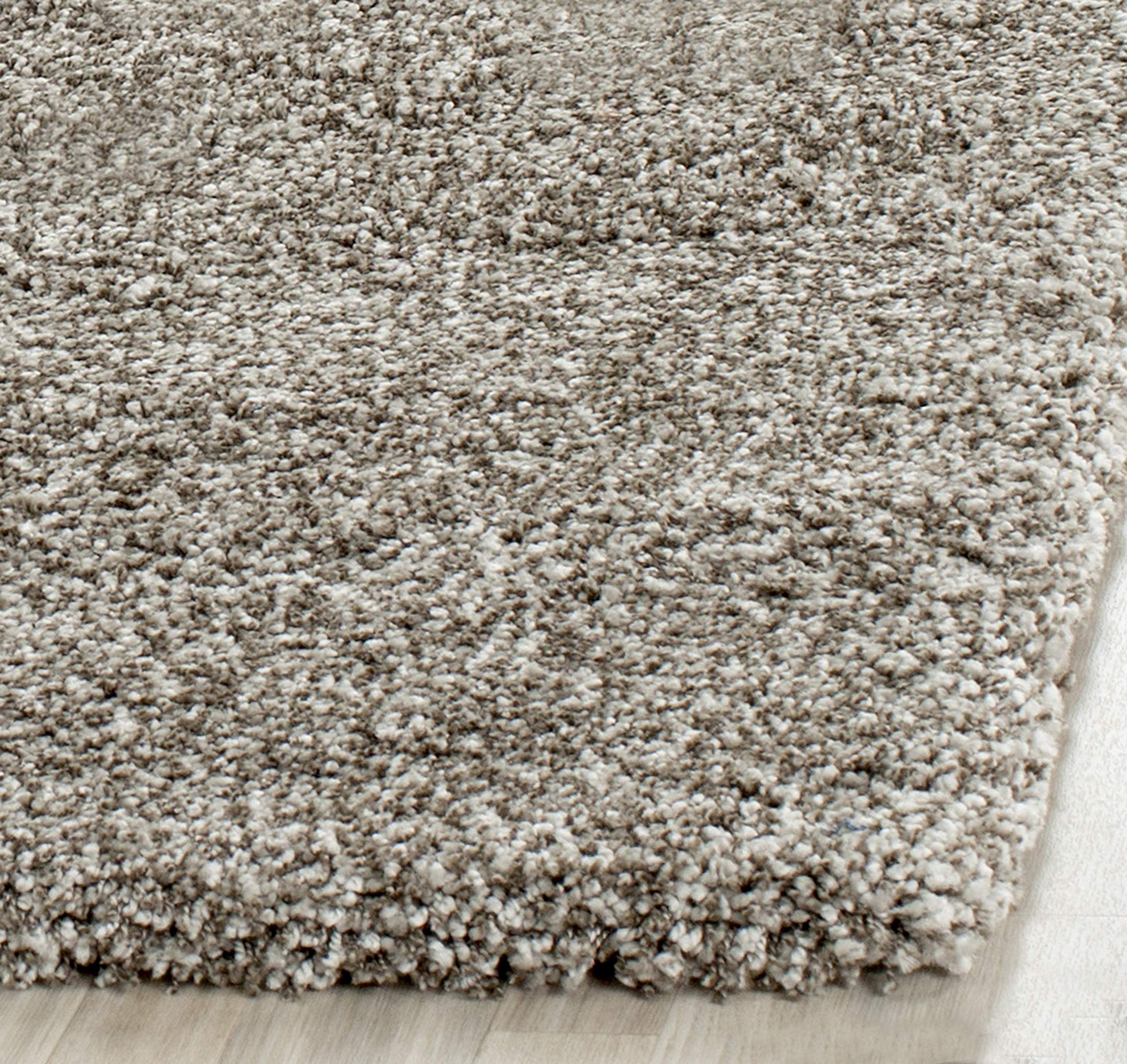 Safavieh Milan Shag Collection 3' Square Grey Sg180 Solid Non-Shedding Living Room Bedroom Dining Room Entryway Plush 2-Inch Thi