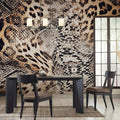 Zeeko Cheetah Print Peel and Stick Wallpaper 144 W x 100 H Removable Renter-Friendly Leopard Snake Wall Mural for Office Bedroom