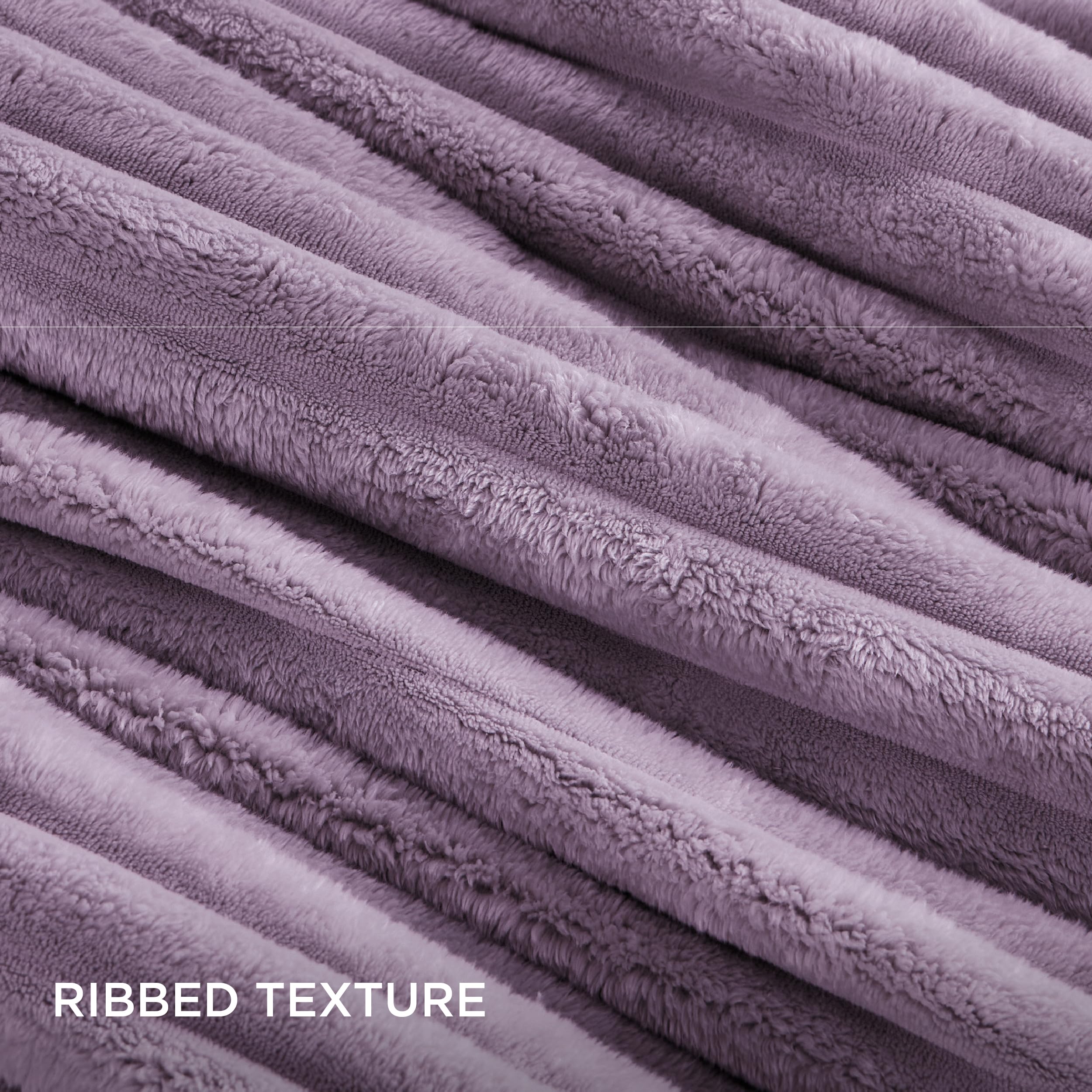 Bedsure Fluffy Comforter Set King Size - Super Soft Faux Fur Bed Set Light Purple, Winter Warm Plush Fleece Bedding, 3 Pieces, 1 Shaggy Fuzzy King Comforter With 2 Pillowcases