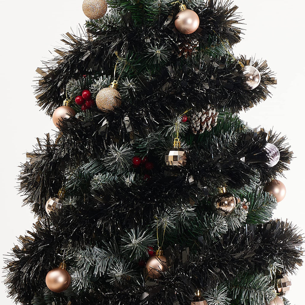 26.2 Feet Black Holiday Tinsel Garland For Christmas,Halloween, Birthday, Weddings, Party Decorations, Xmas Foil Tinsel Garland